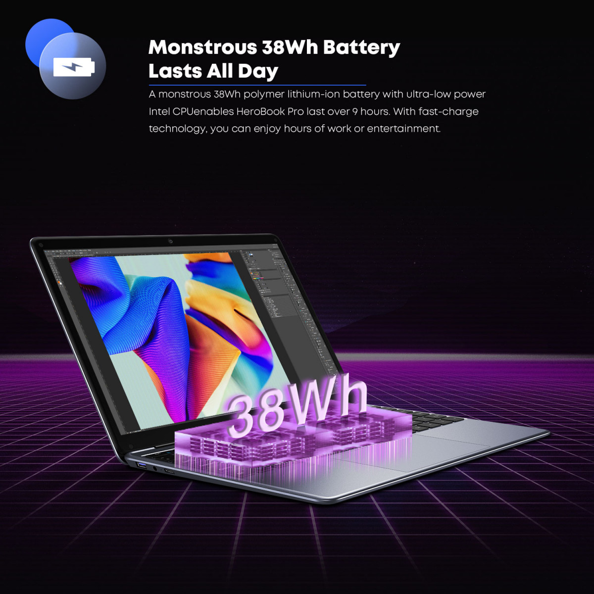 CHUWI HeroBook Pro 14.1 in Laptop Windows 11 Intel N4000 128g SSD Notebook PC
