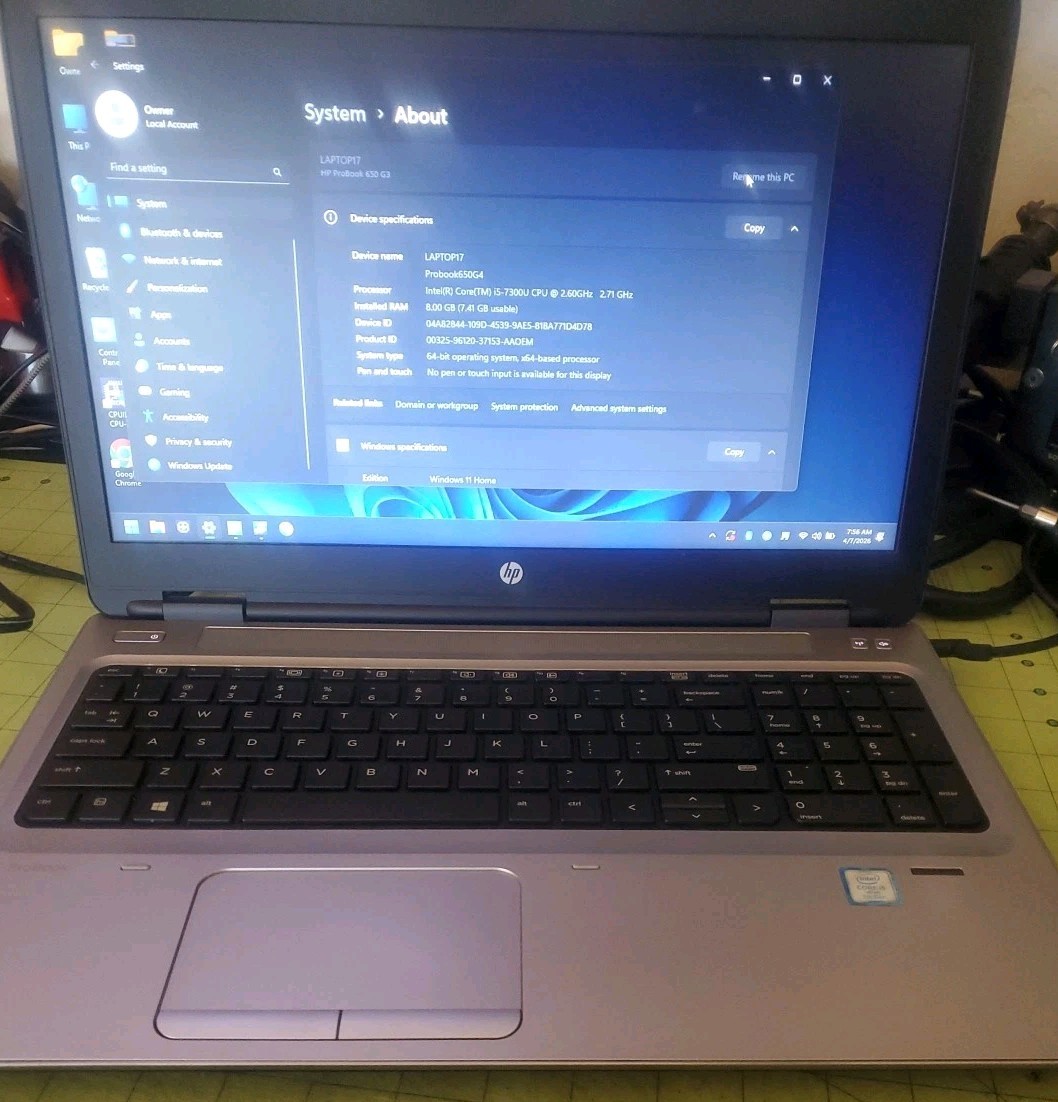 HP ProBook Laptop 640 G3 i5-7400U 8GB 128GB SSD Dvdrw Webcam Wifi