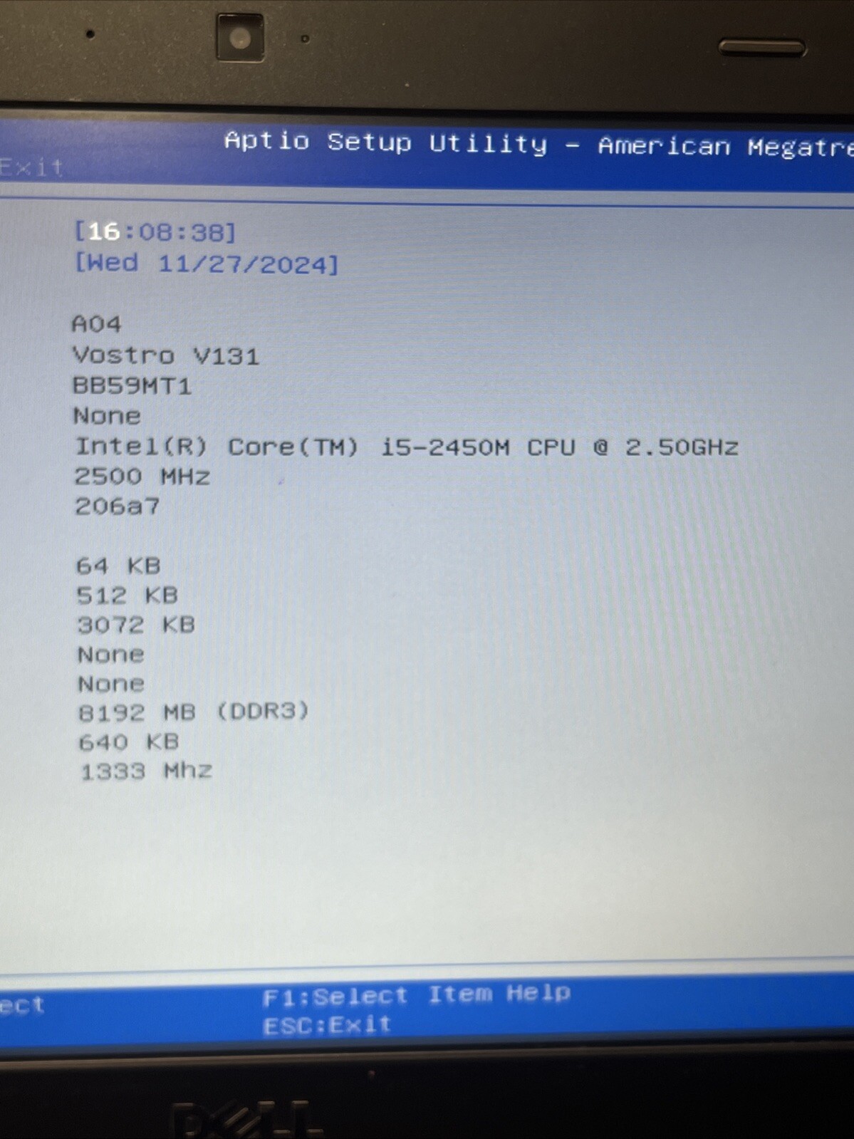 *PARTS* Dell Vostro V131 Laptop Intel i5-2450M 8GB No HDD/OS