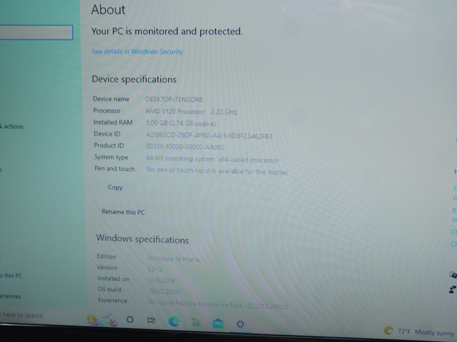 Compaq CQ62 15.6″ Laptop – AMD V120 / 3GB Ram / 160GB HDD / Win10 / New Battery