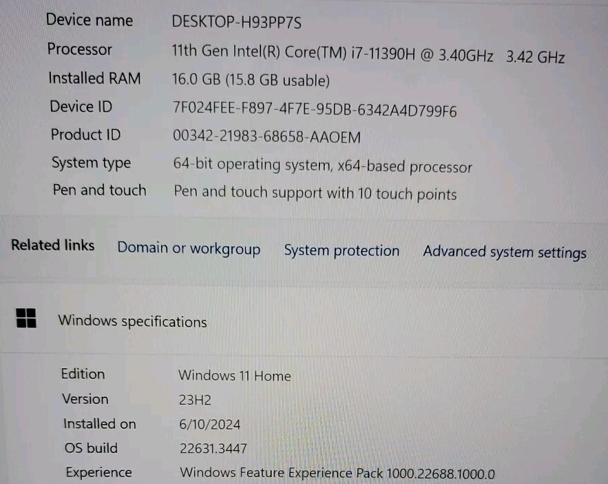 HP SPECTRE X360 16-F0xxx 2 in 1 Laptop 11th Gen i7-11390H 16GB RAM 512GB SSD