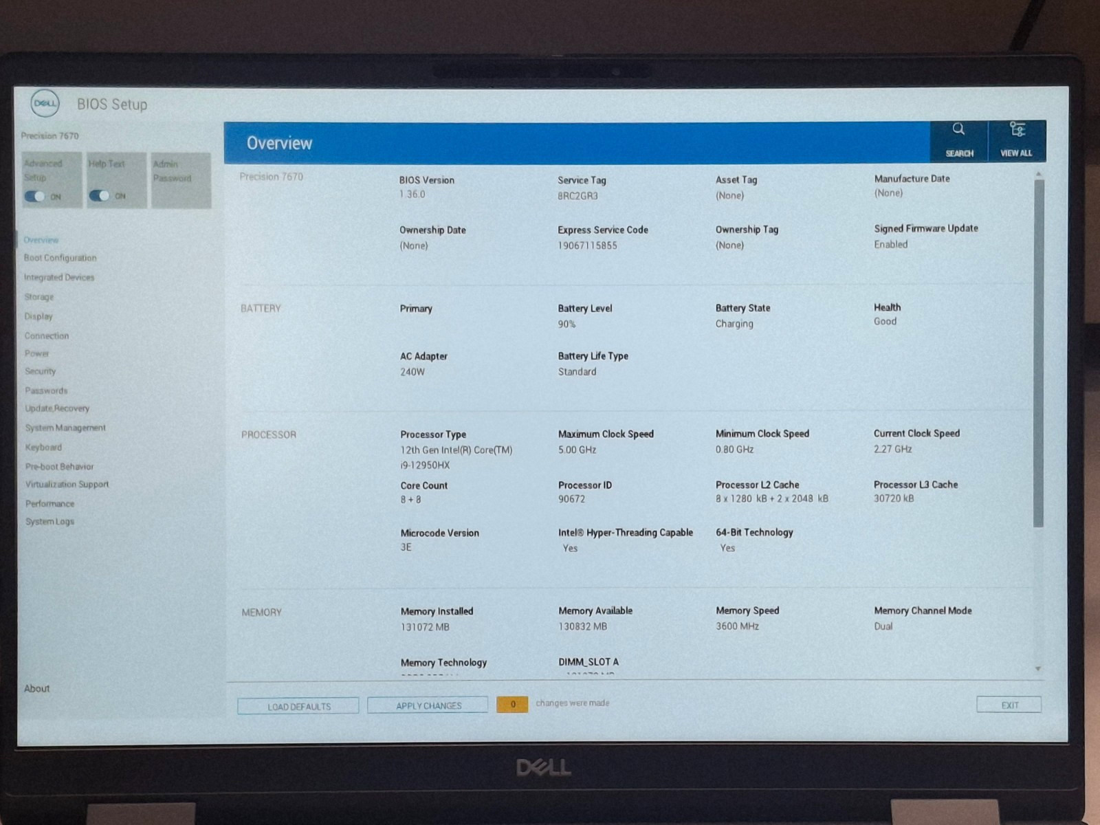 Dell Precision 7670 16″ i9-12950HX 128GB 1TB SSD RTXA2000 8GB W11P”DELL WARRANTY