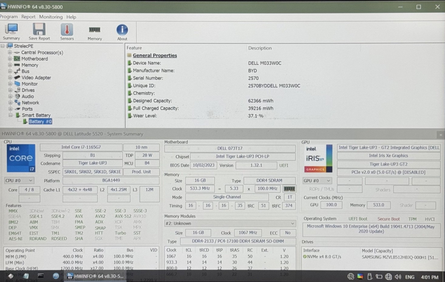 Dell Latitude 5520 15.6″ i7-1165G7 @2.80GHz 16GB RAM 512GB SSD Iris Xe (19)