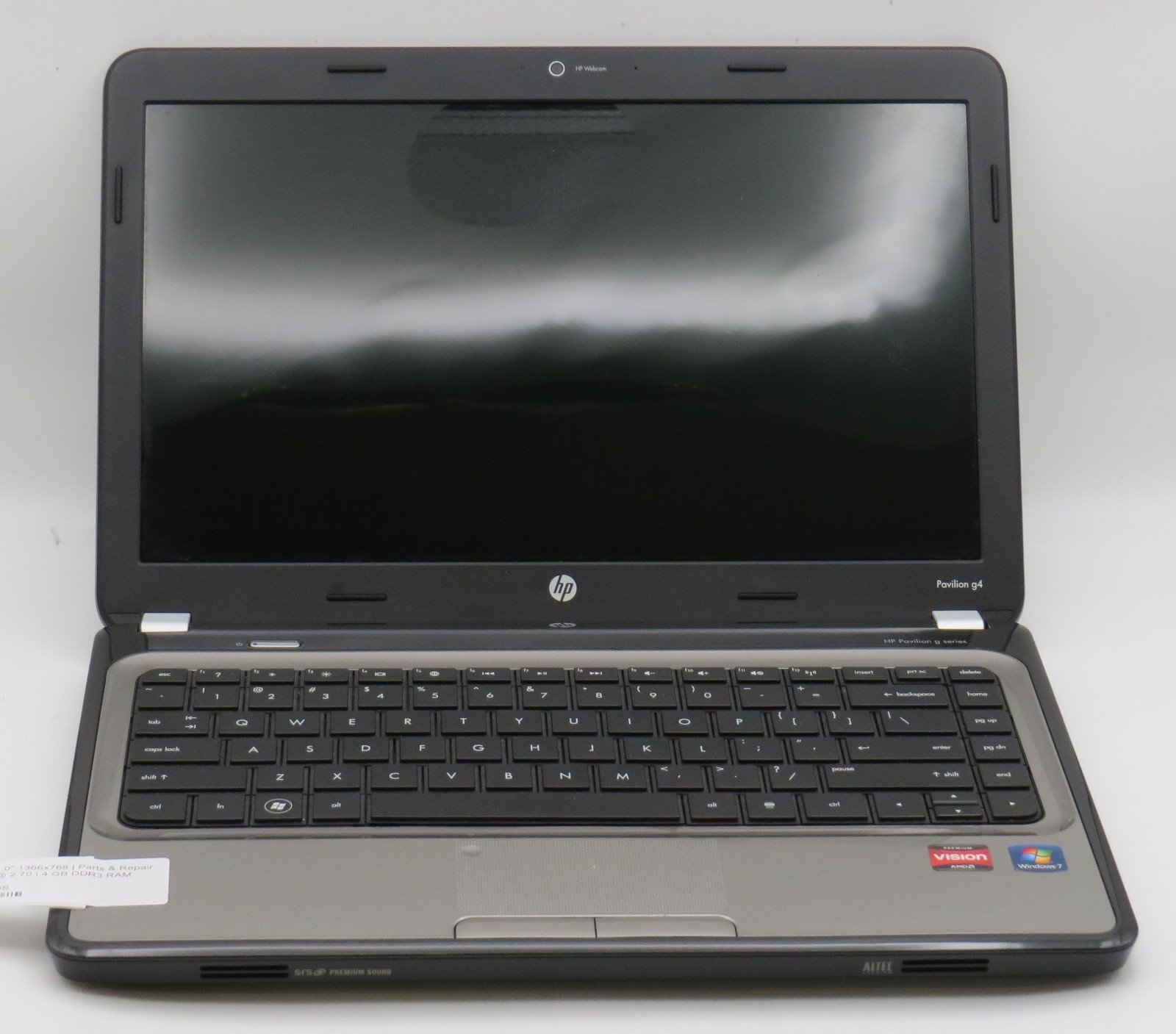 HP Pavilion g4 | AMD A6-4400M @ 2.7GHz | 4GB DDR3 | 14″ | No HD/OS/AC | Parts