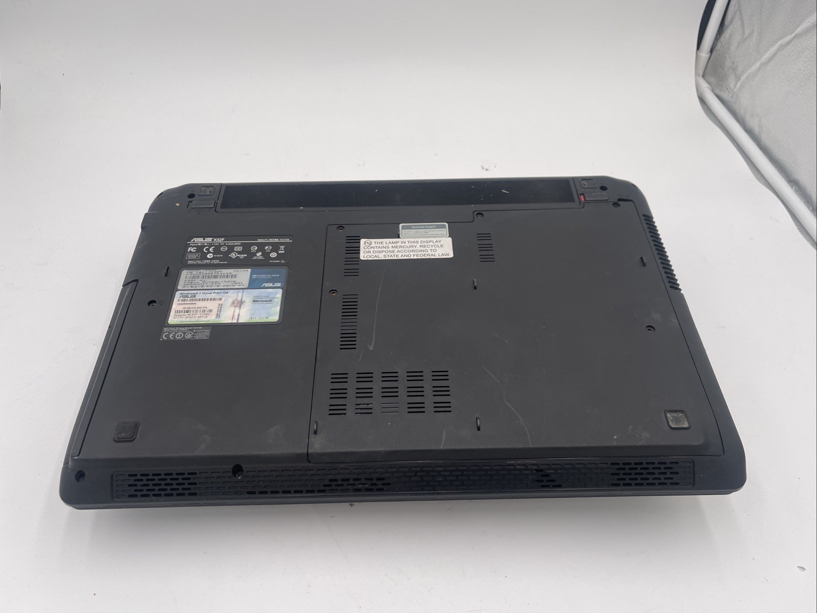 ASUS K52F 15.6″ Intel Core i3 M370 2.40ghz 4GB Working HDD – No adapter