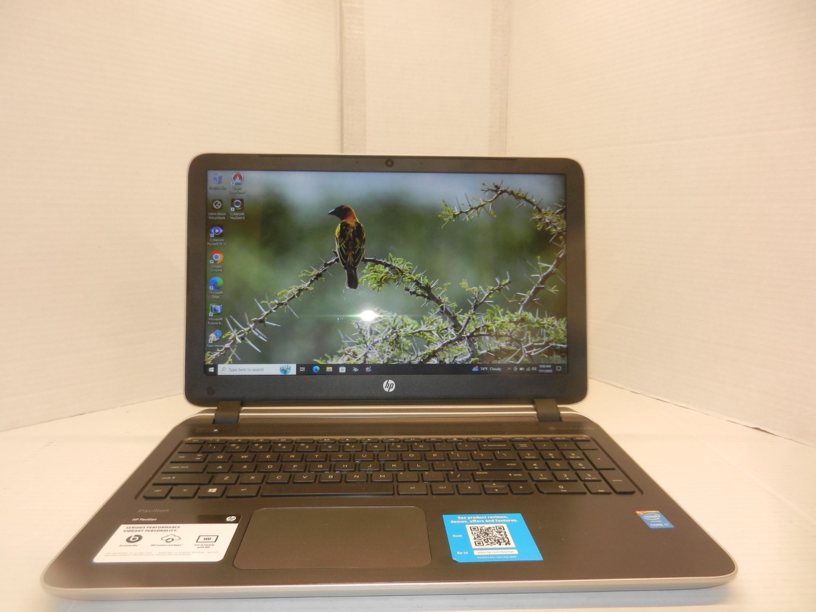 HP PAVILION 15-P100DX 15.6″ CORE i7-4510U@2.0GHz 6GB RAM 750GB HDD WINDOWS 10