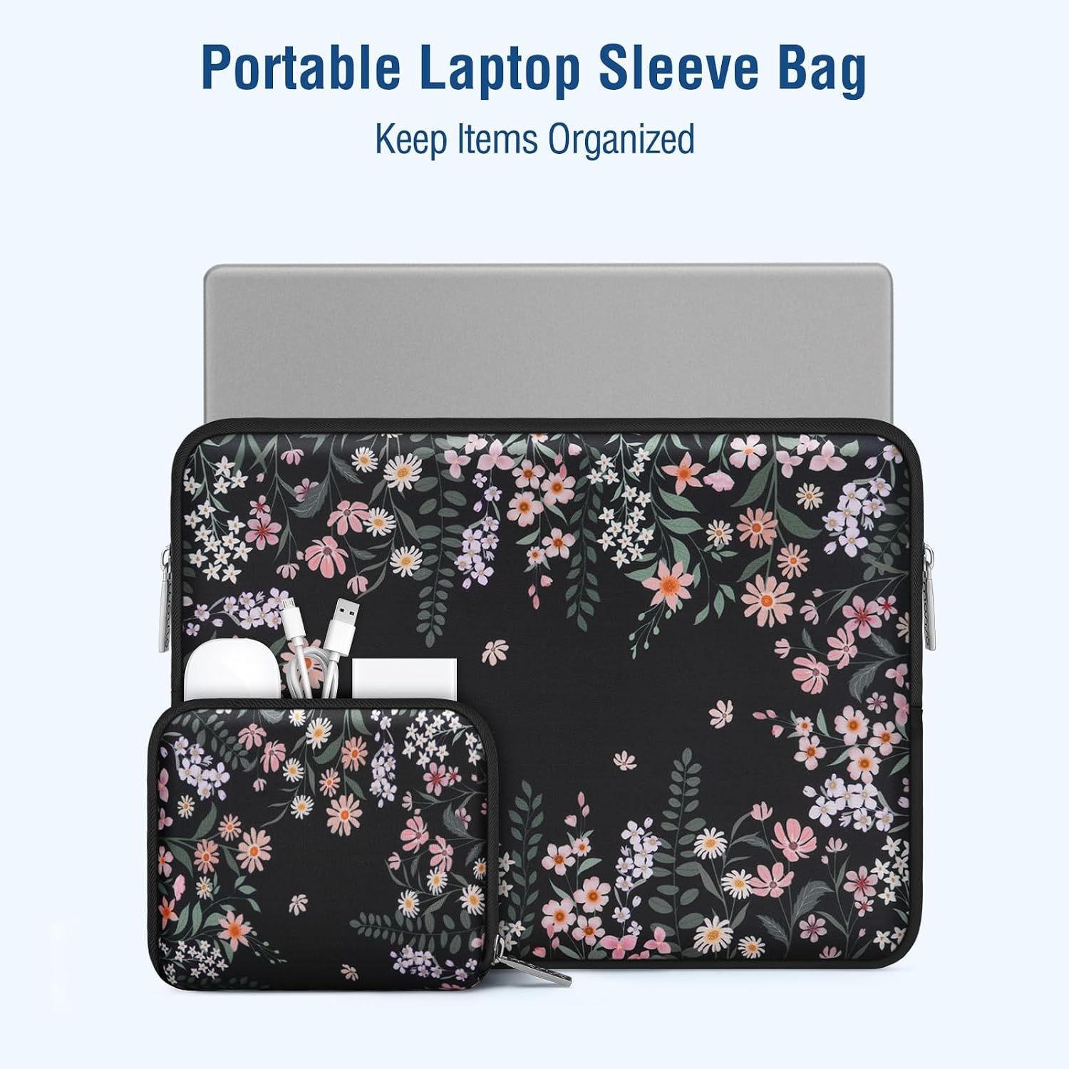 Neoprene Laptop Sleeve for 13-14 Inch Laptops, Compatible with MacBook Pro/Air 1