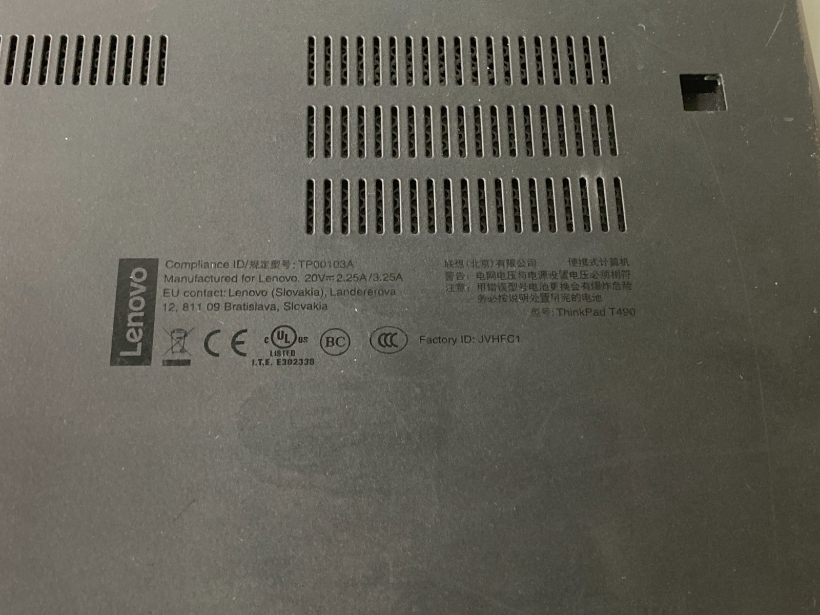 Lenovo ThinkPad T490 vPro w/ i5-8365U 1.6GHz 8GB Ram -Bad Speakers No HDD Parts