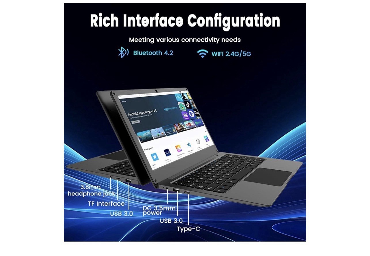 Azeyou 11.6-inch HD Laptop — Student Laptop: 4GB DDR4 RAM, 128GB SSD, OS 11 Pro