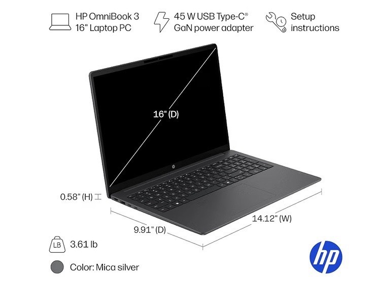 HP OmniBook 3 Laptop 16-by0199nr