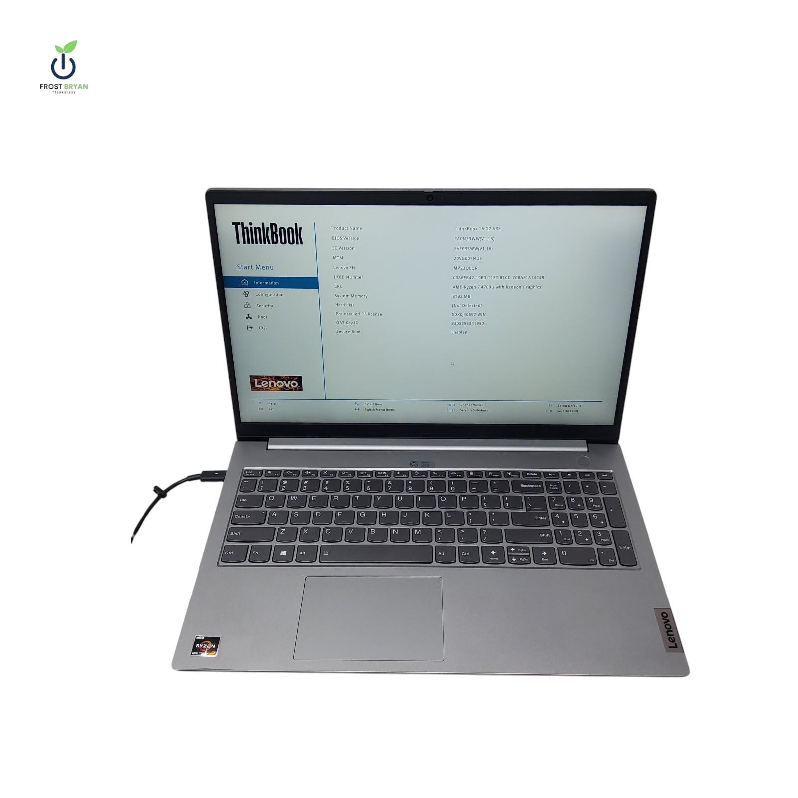 LENOVO THINKBOOK 15 G2 ARE Laptop Ryzen 7 4700U 8GB No SSD/OS Grade C [READ]