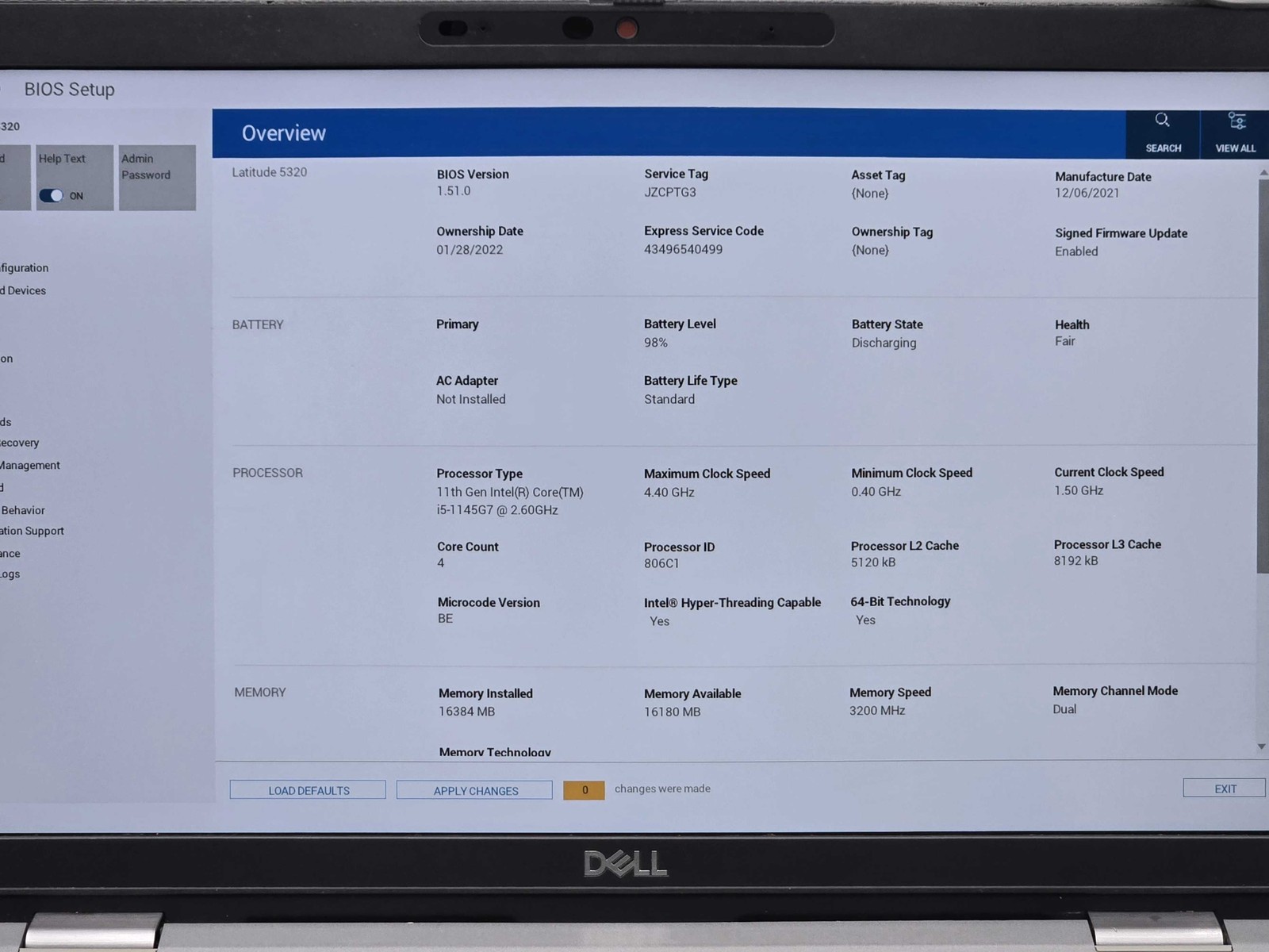 Dell Latitude 5320 13″ FHD Touch i5-1145G7 16GB 256GB W11 Pro