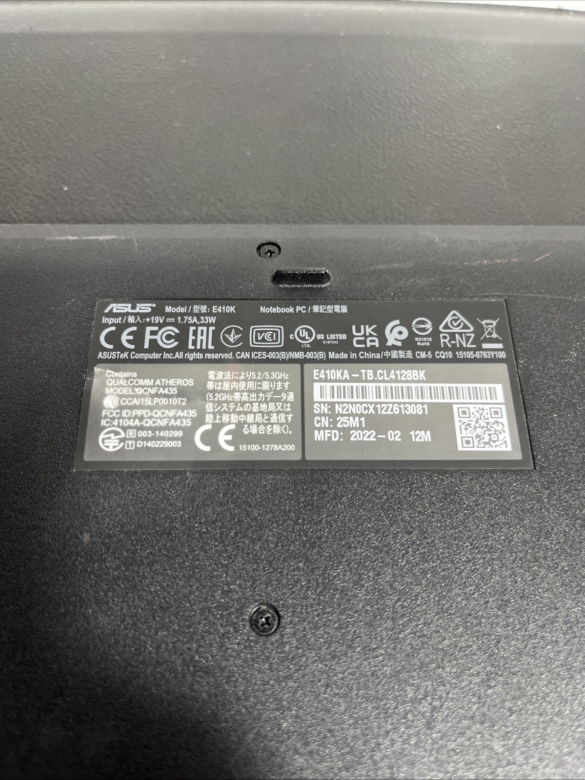 Asus Exertis E410K Notebook PC for Parts/Repair UNTESTED SOLD AS IS