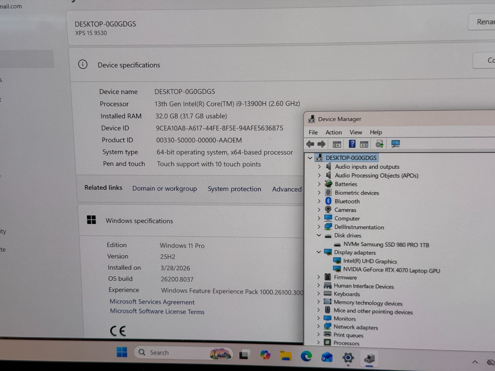 Dell Xps 9530 i9-13900h 32gb DDR5 Ram 4070 RTX GPU 1TB SSD 15.6″ OLED 3.5K W11