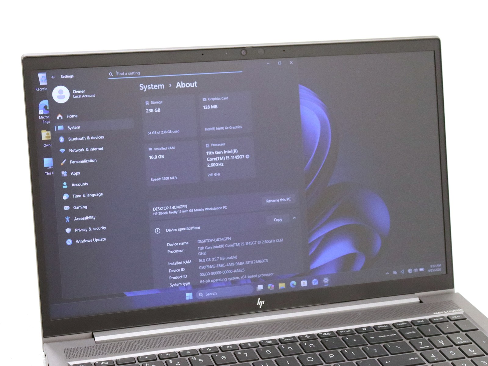 HP ZBook Firefly G8 Mobile Workstation 14″ Intel i5-1145G7 16GB 256GB NVMe W11P