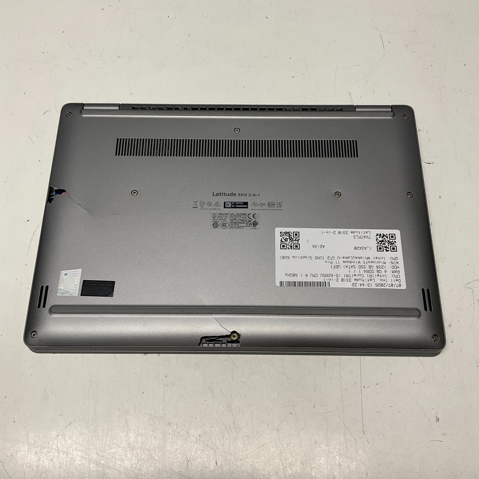 Dell Latitude 3310 2-in-1 Intel i5-8265U 1.60GHz 4GB RAM 256GB SSD Win 11 READ
