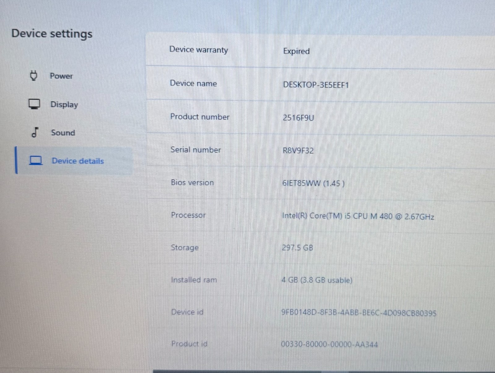 ThinkPad T410 2516-F9U Intel i5 M480 2.67GHz 4GB Ram 297GB HD