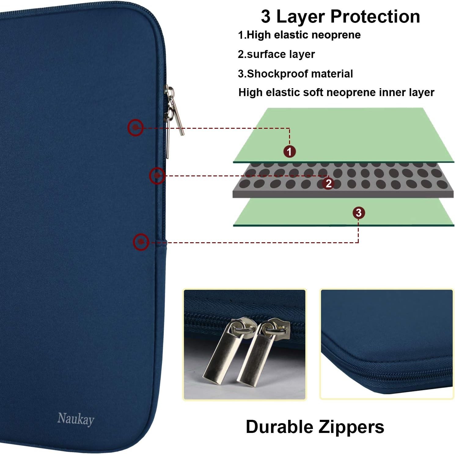 13 Inch Laptop Case, Resistant Neoprene Laptop Sleeve for MacBook Pro, Air