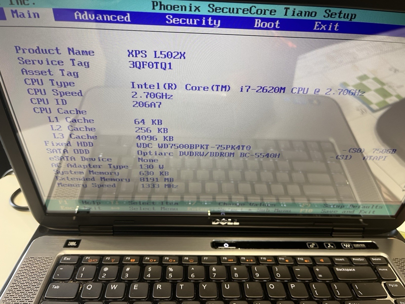 Dell XPS L502X 15.6” i7-2630QM, 8 GB/750GB SSD BlueRay, Win10 Pro