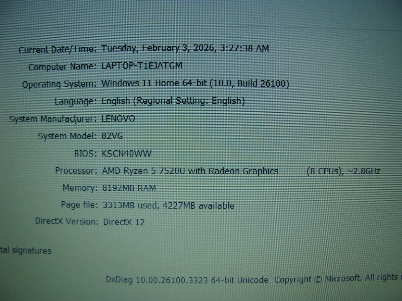 Lenovo IdeaPad 1 15AMN7 15.6″ FHD Ryzen 5 7520U 2.8Ghz 8GB 256GB Warranty11/2026