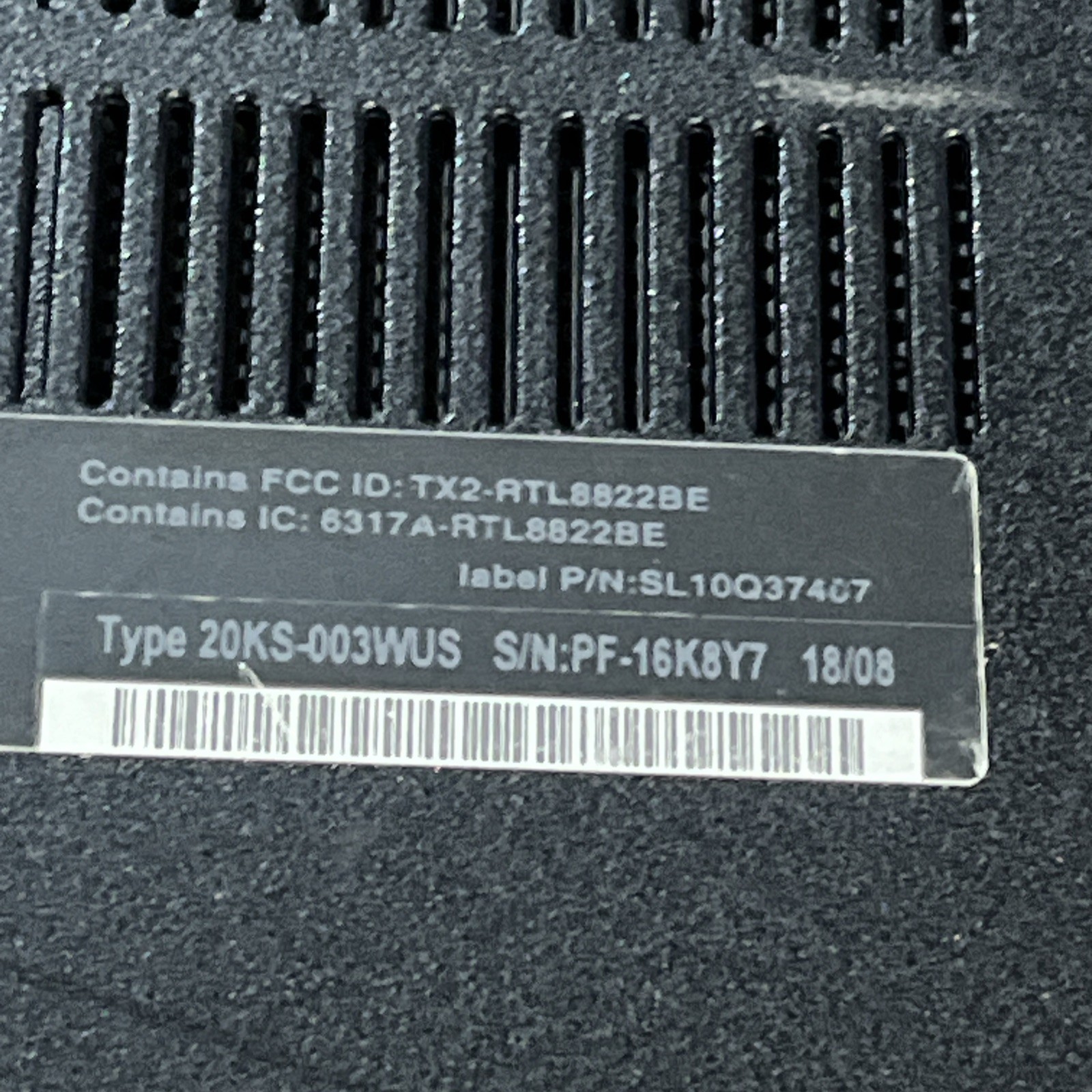LENOVO THINKPAD E580 INTEL CORE I5-7200U 2.50GHZ 8GB RAM NO HD