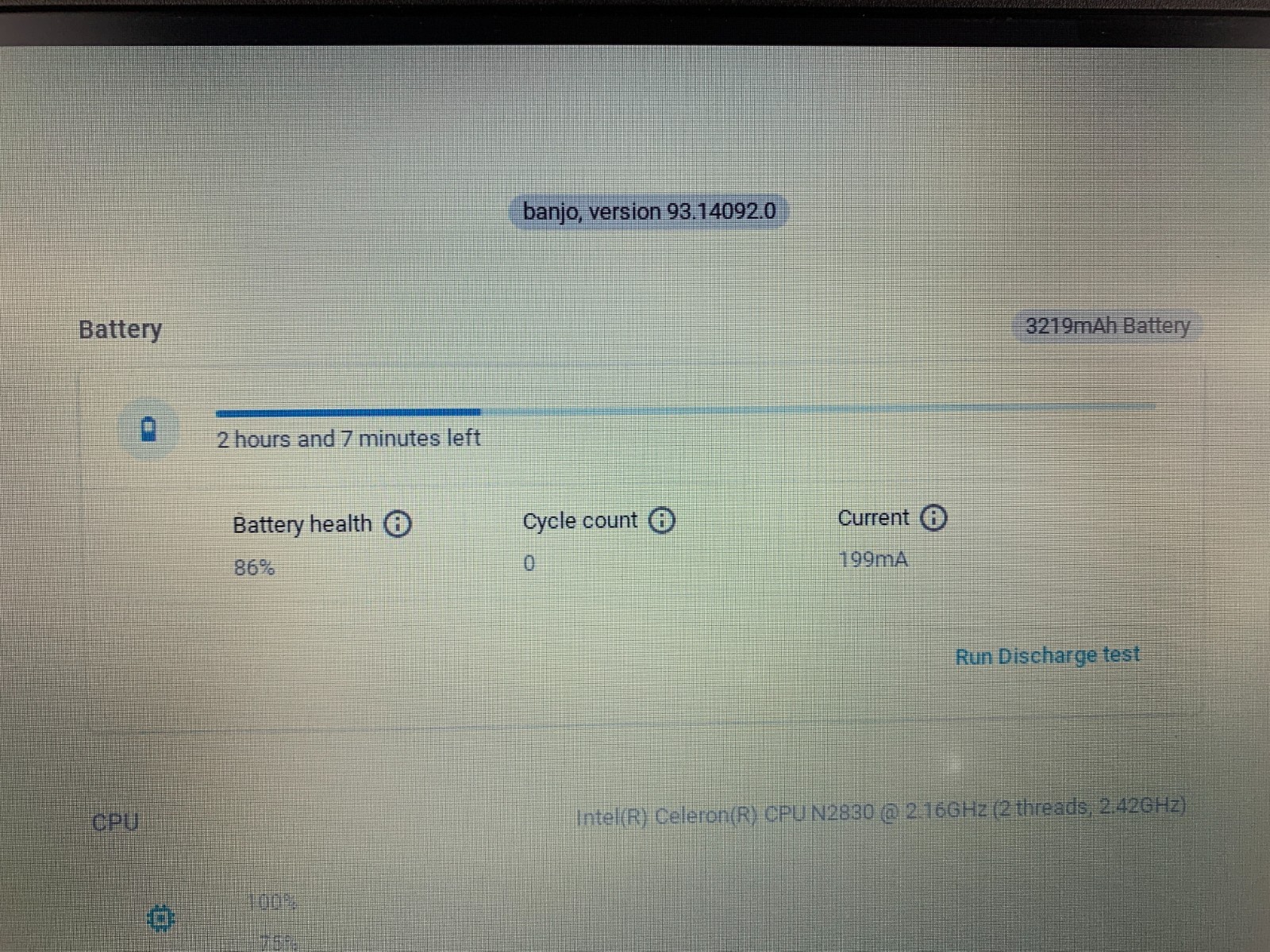 Acer CB3-531 Chromebook, Intel Celeron N2830 2.16GHz, 2GB RAM, 86% Battery