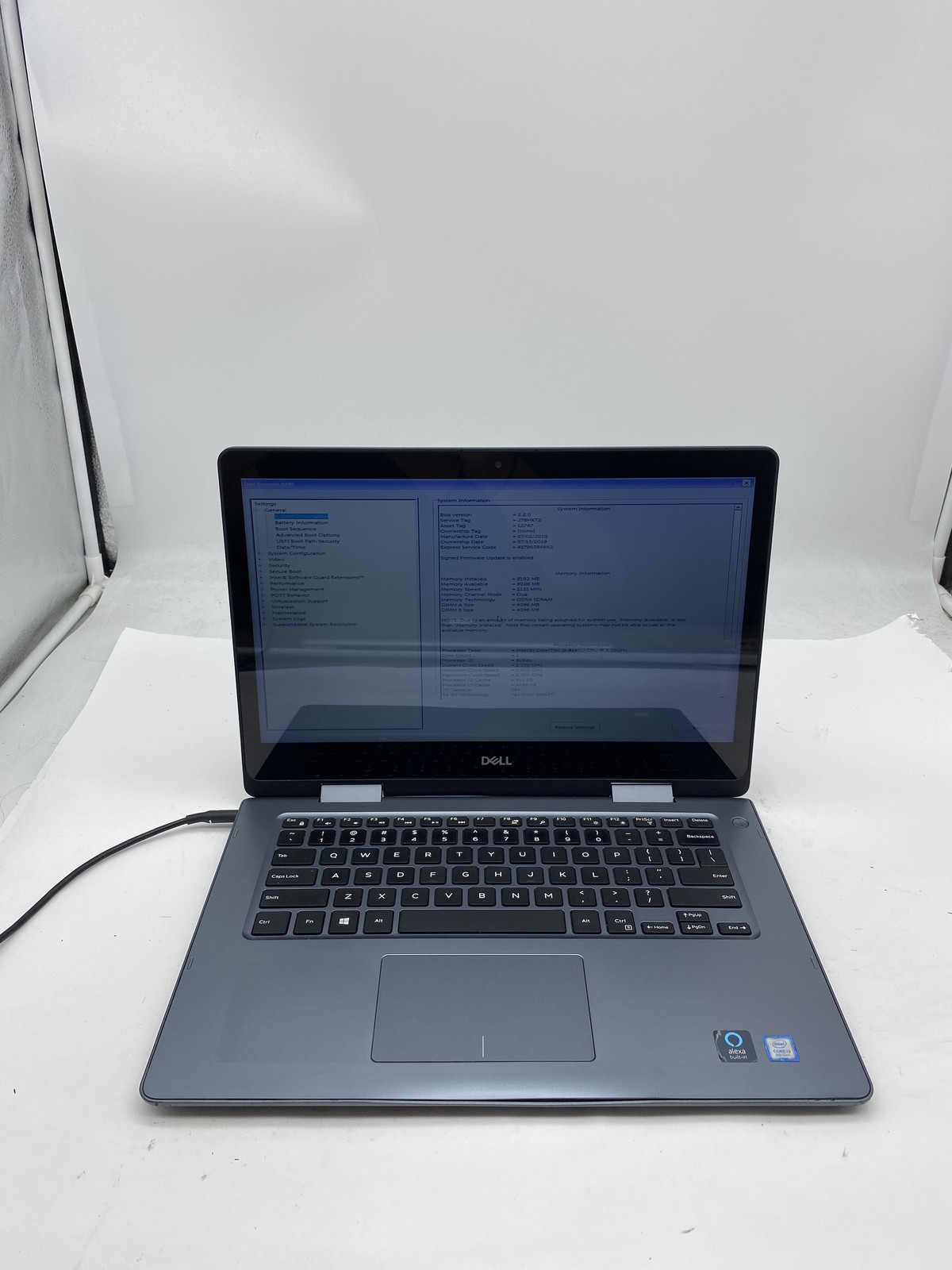 Dell Inspiron 5481 Laptop Intel Core i3 8145U 2.1GHz 8GB RAM – No HDD Touch