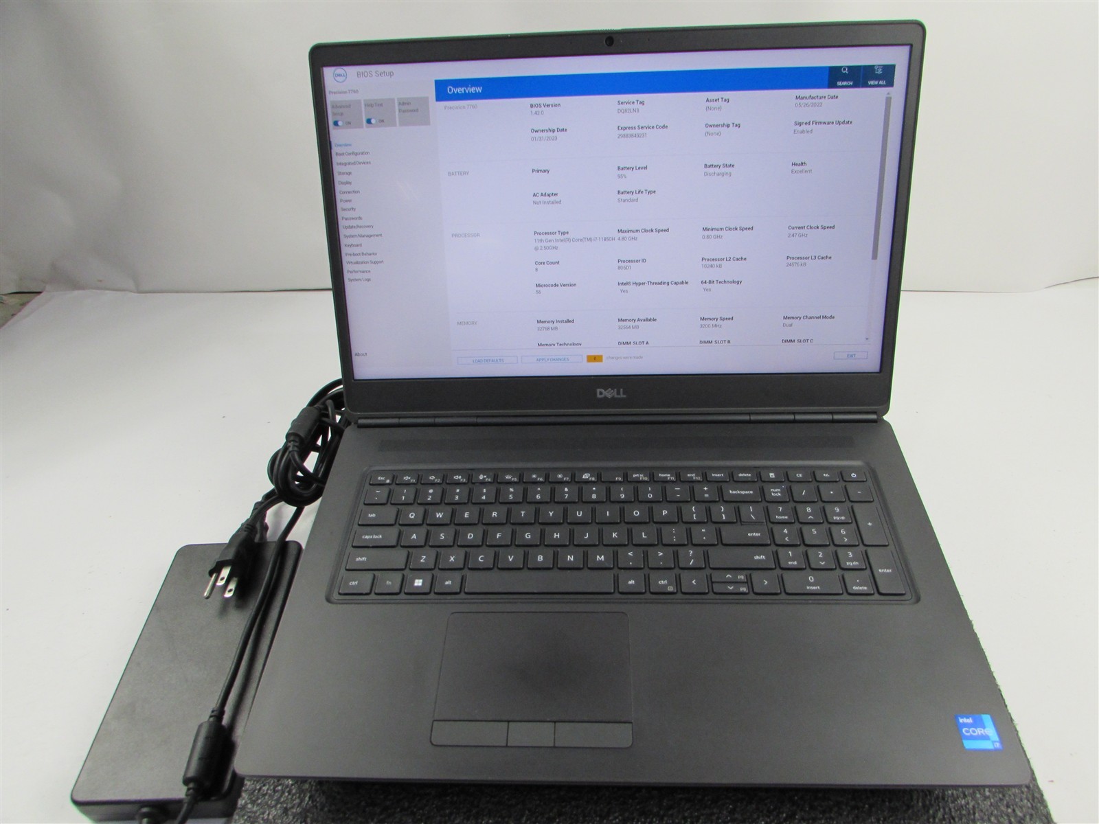 DELL PRECISION 7760 1920X1080 I7-11850H 1TB 32GB NVIDIA RTX A4000 WIN 11 PRO