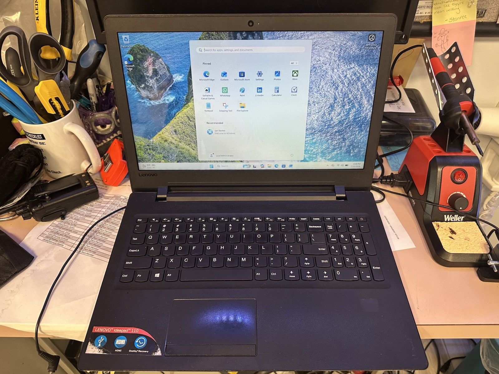 Lenovo IdeaPad 110-15ACL 15.6″ Laptop AMD A6 4GB RAM 128GB SSD Windows 11 Pro