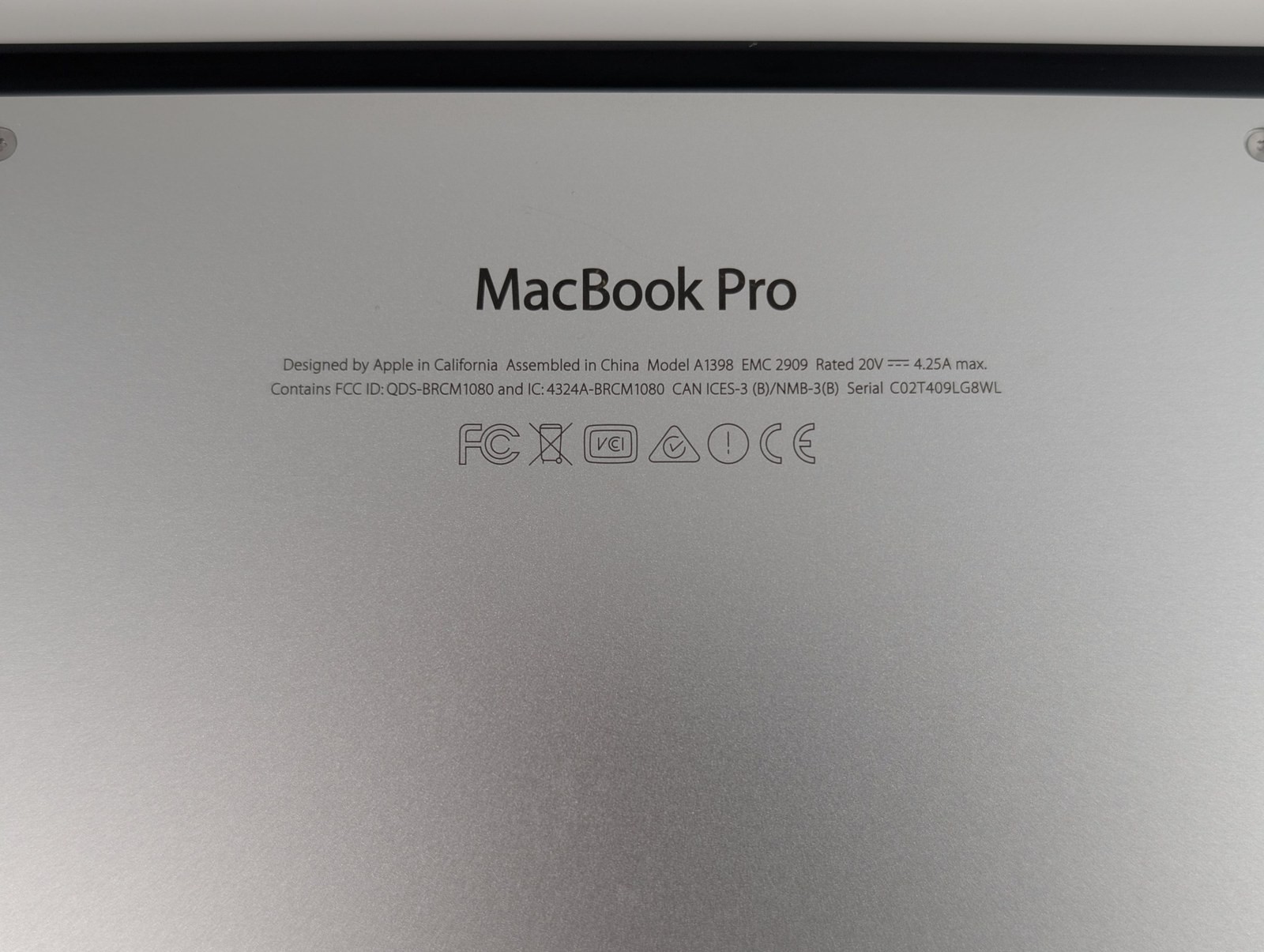 MacBook Pro 15 Retina Mid 2015 i7 2.5GHz 16GB RAM 512GB SSD Radeon R9 A1398