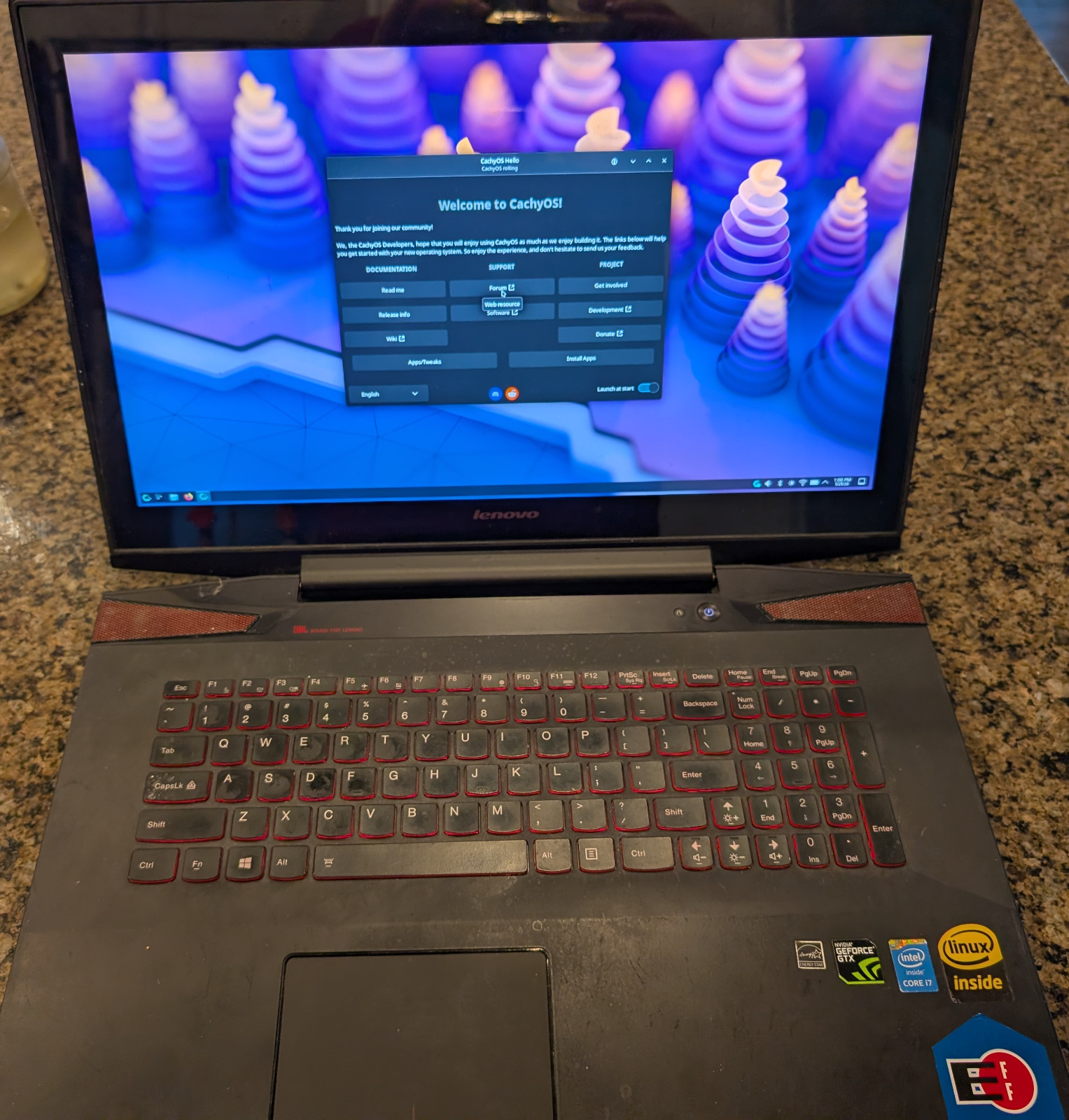 Lenovo Y70 17.3-Inch Touchscreen Gaming Laptop (80DU0034US) Black CachyOS Linux