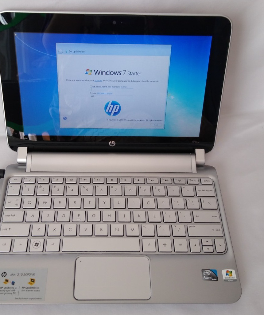 HP Mini 210 2090NR Intel Atom Laptop Notebook 10.1in 250 GB HDD Windows 7 Red PC