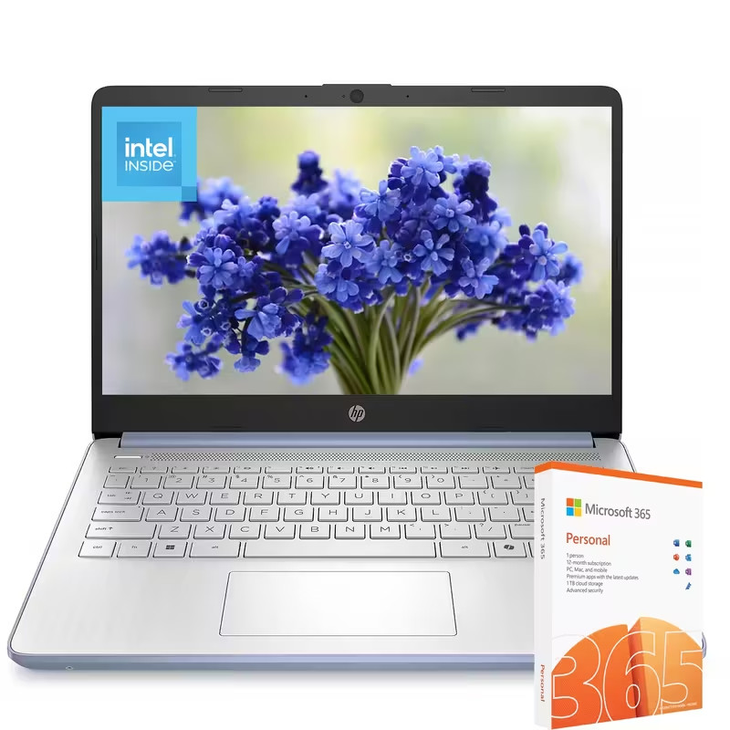 14′ Hp Laptop |1-Year Microsoft 365, Intel Processor N150, 4GB RAM, 256GB