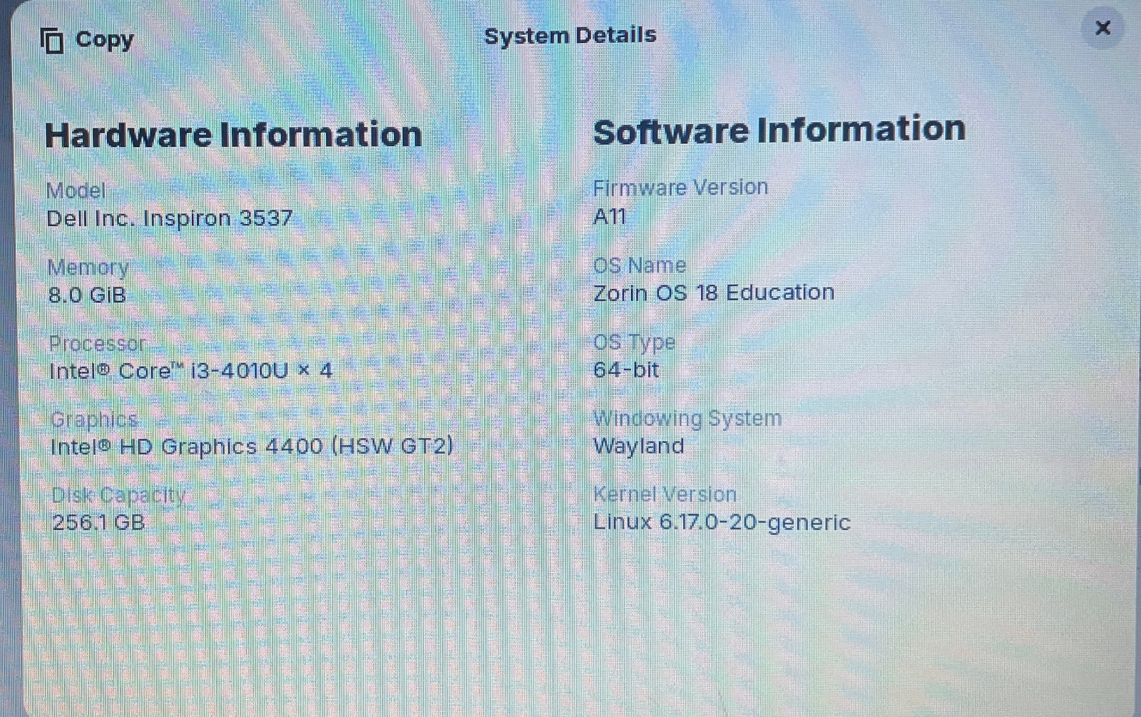DELL INSPIRON 15-3537 Laptop 15″ i3 256gb+1tb Linux Zorin 18-extras-21