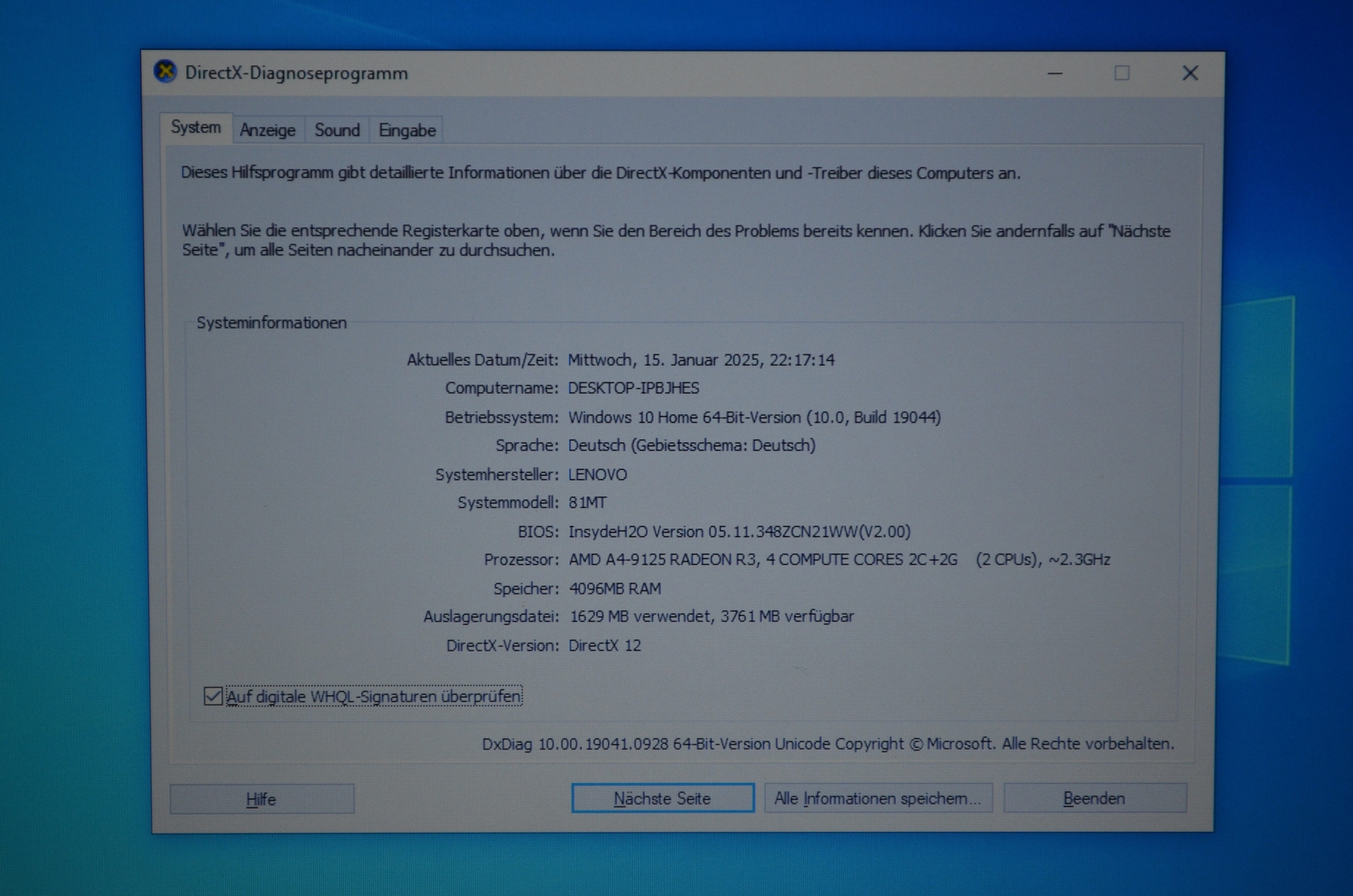 Lenovo V145-15AST Laptop – AMD A4-9125 Radeon – 4GB RAM – 128GB SSD – WIN10