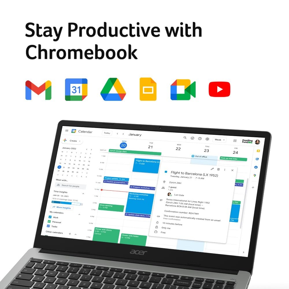 Chromebook 315 Laptop | Intel Celeron N4500 | 15.6″ Full HD IPS Display | Int…