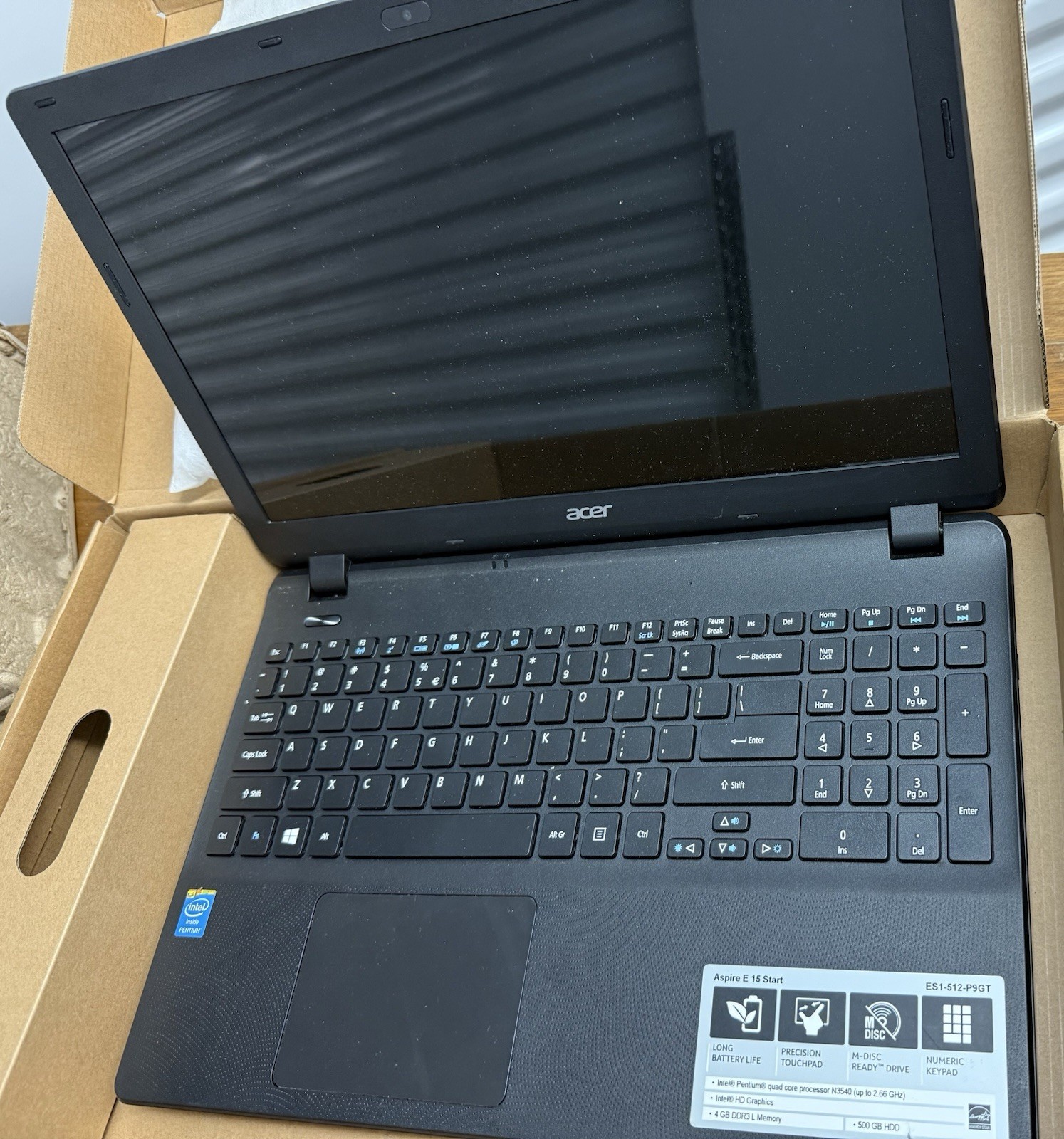 Acer Aspire5 Laptop 15 Start ES 1-512-P9GT. S/N NXMRWAA010448107606600