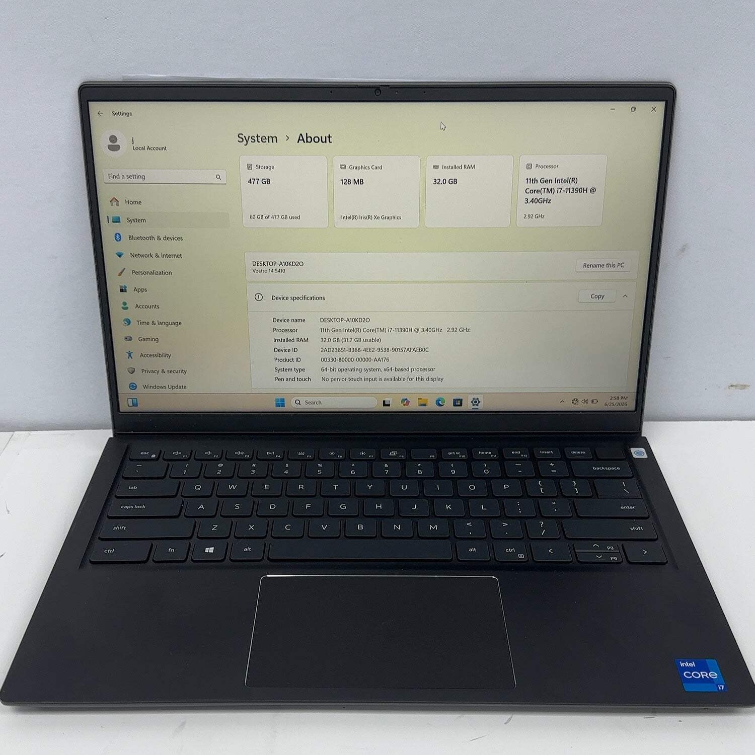 Dell Vostro 5410 14″ i7-11390H 3.4GHz 16GB RAM 512GB SSD