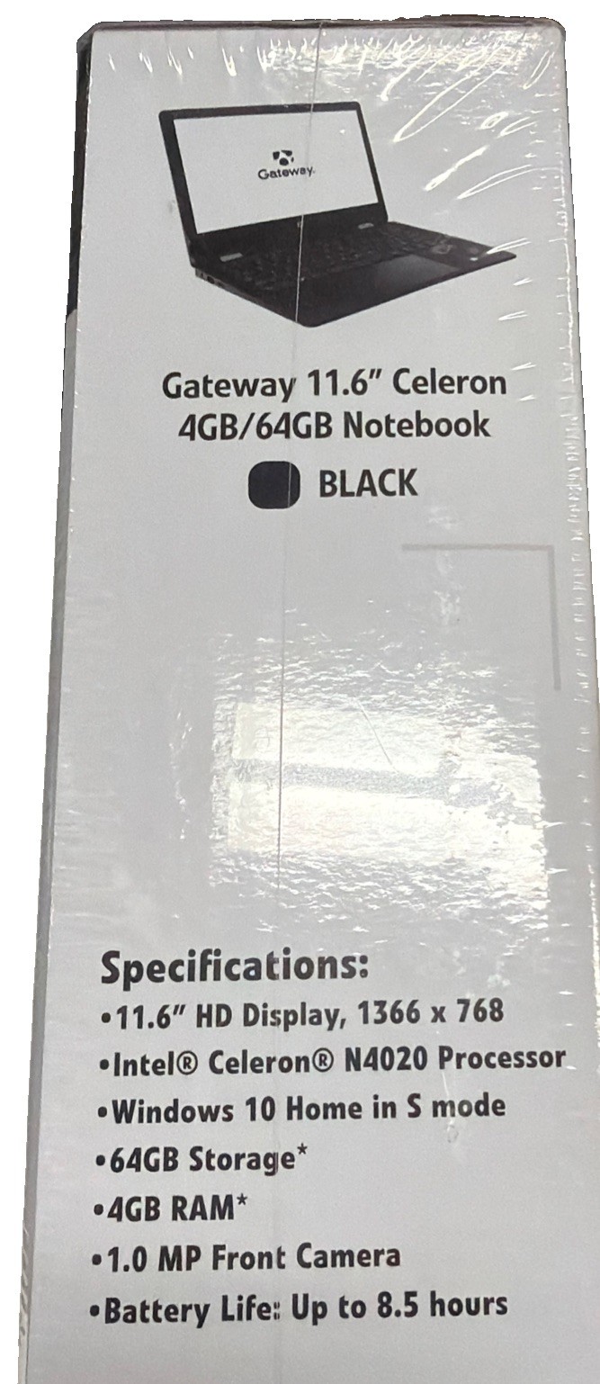 Gateway GWTC116-2BK 11.6 2-in-1 Touchscreen Celeron N4020 4GB 64GB Win 11 New