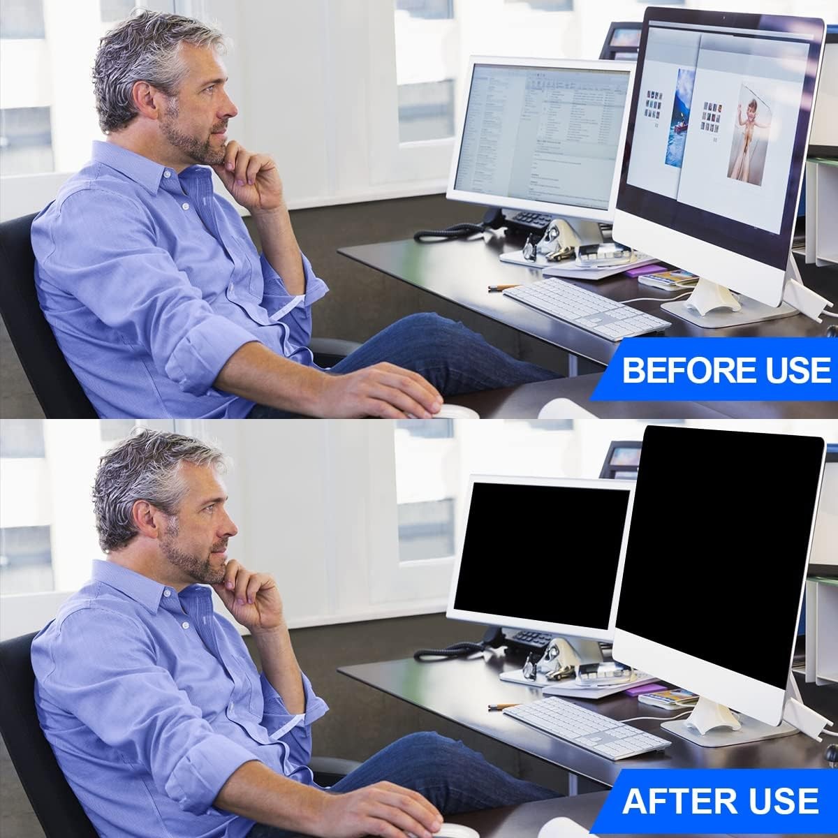 24″ Widescreen Monitor Privacy Screen Filter – Anti-Glare Protector for Screens