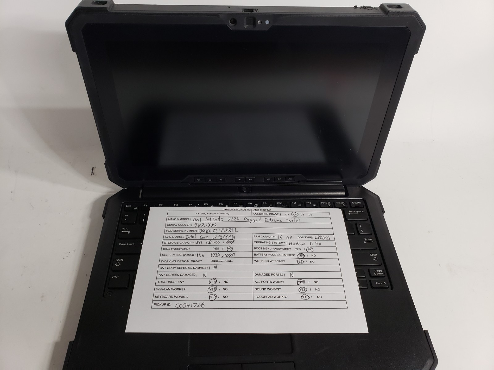 Dell Latitude 7220 Rugged Extreme 11.6″ | i5-8365U | 16GB PC3-17000 | 256GB SSD