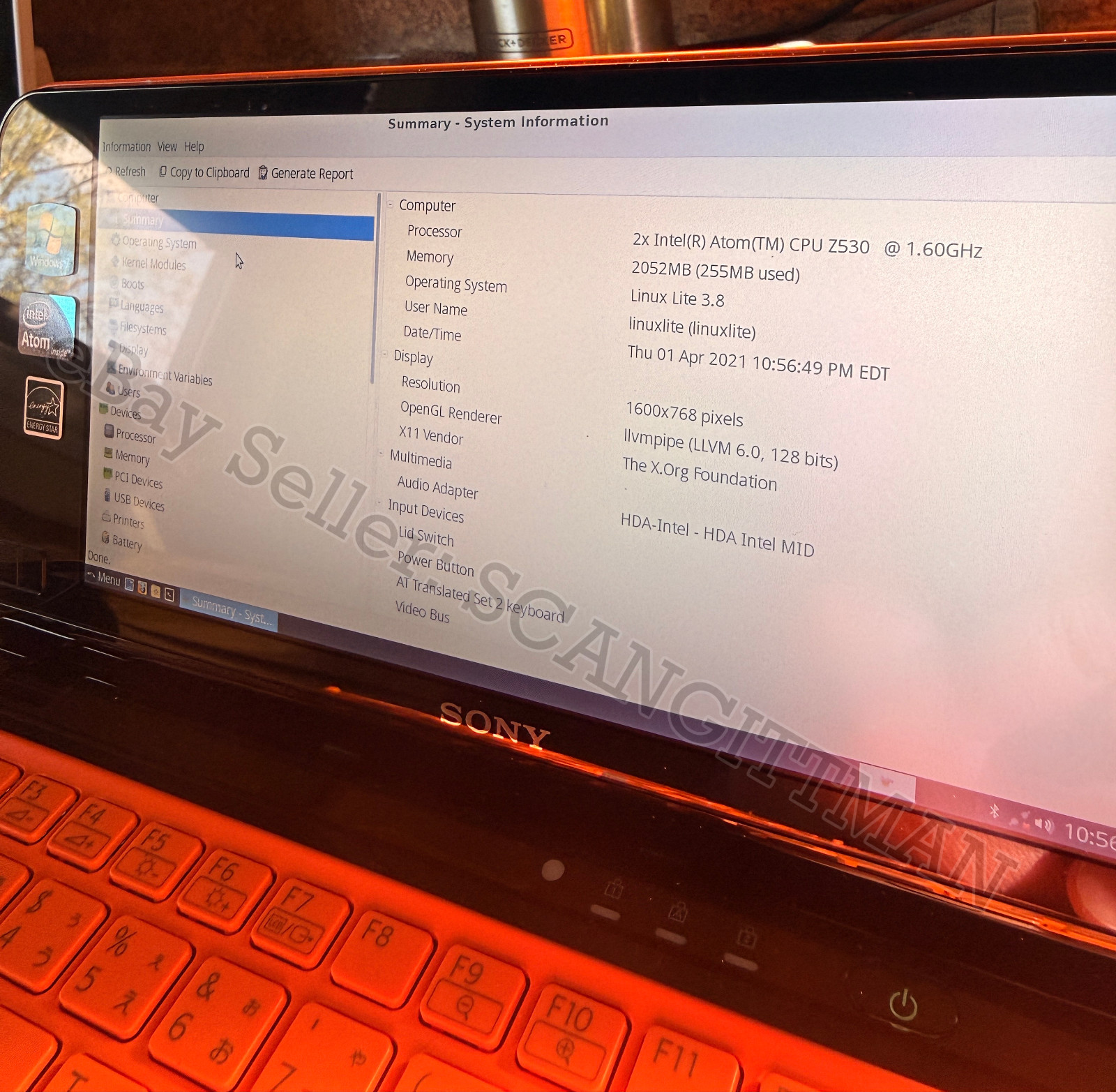 Sony Vaio Personal Computer P Series VPCP119KJ Z530 NICE CONDITION – Neon Orange