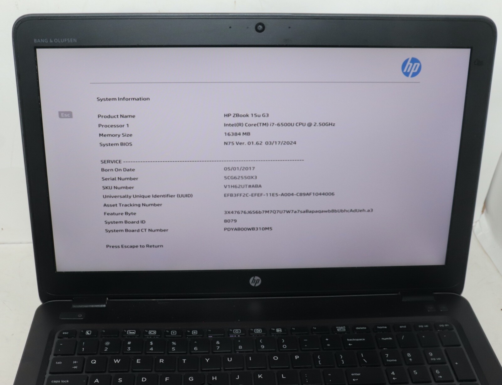 HP ZBOOK15u G3|Intel core i7@2.50GHz|16GB RAM|256GB SSD|WIN11 Pro|Webcam