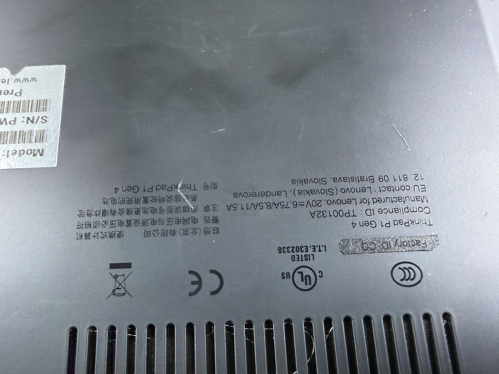 LENOVO THINKPAD P1 Gen 4 3840×2400 I7-11850H 512GB 16GB RAM NVIDIA T1200 WIN 11