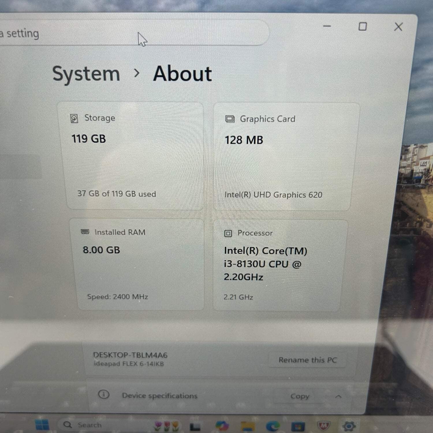 Broken Lenovo Ideapad Flex 6 14″ i3-8130U 2.2GHz 8GB RAM 128GB SSD Bad Battery
