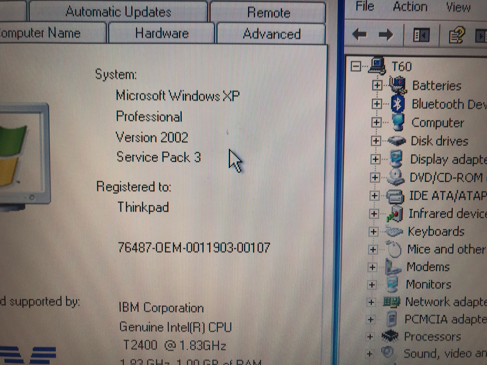 IBM Thinkpad T60 14″ – ATI gpu, XGA, 1.8ghz, 2gb RAM, 80gb HDD, w/charger – read