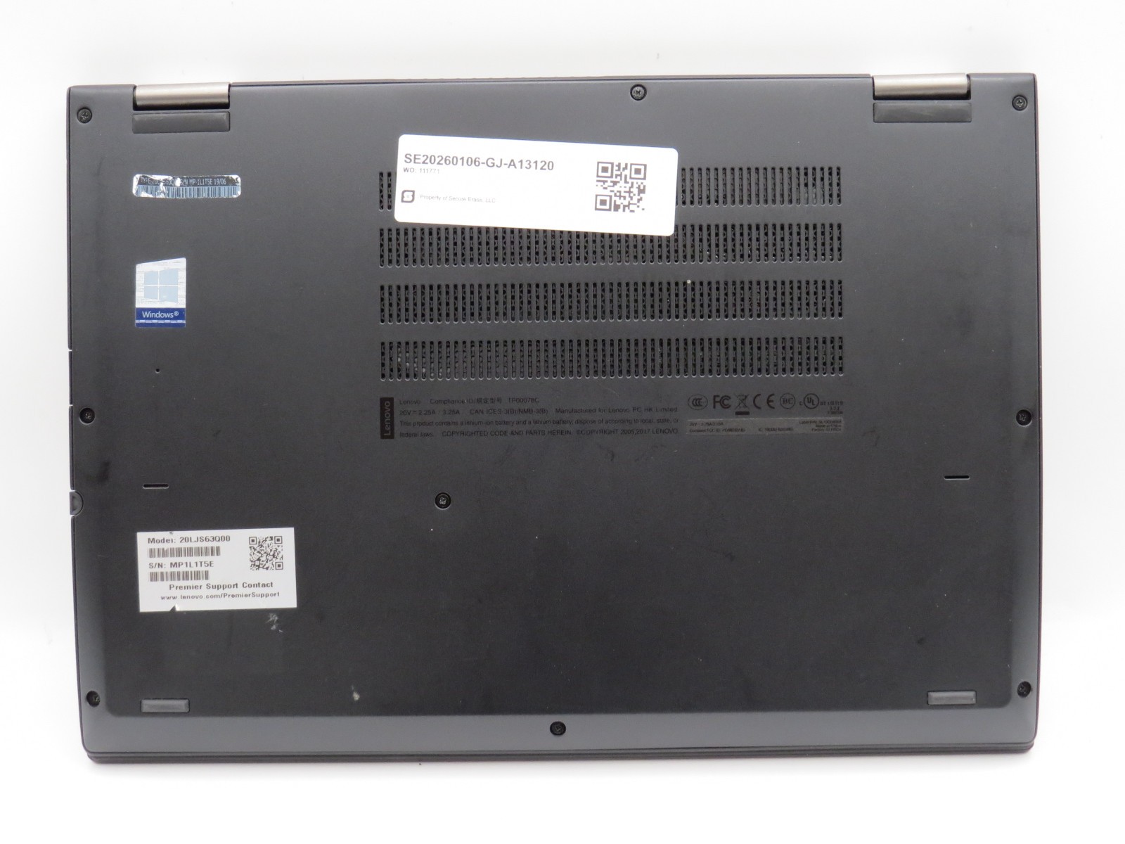 Lenovo ThinkPad X380 Yoga i5-8250U @ 1.6GHz 8GB / 256GB No OS/AC *REPAIR*
