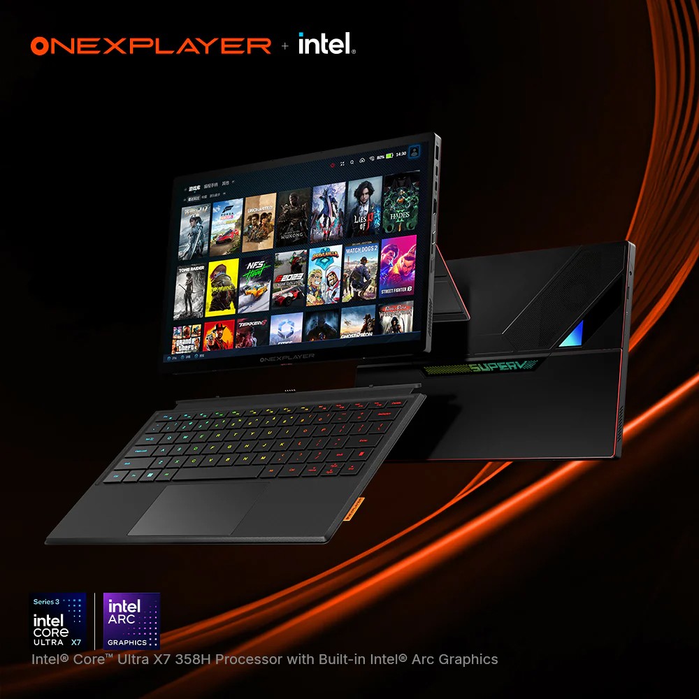 OneXPlayer Super V 14″ 2-IN-1 Tablet+Laptop Computer Ultra X7 358H 48GB+1TB