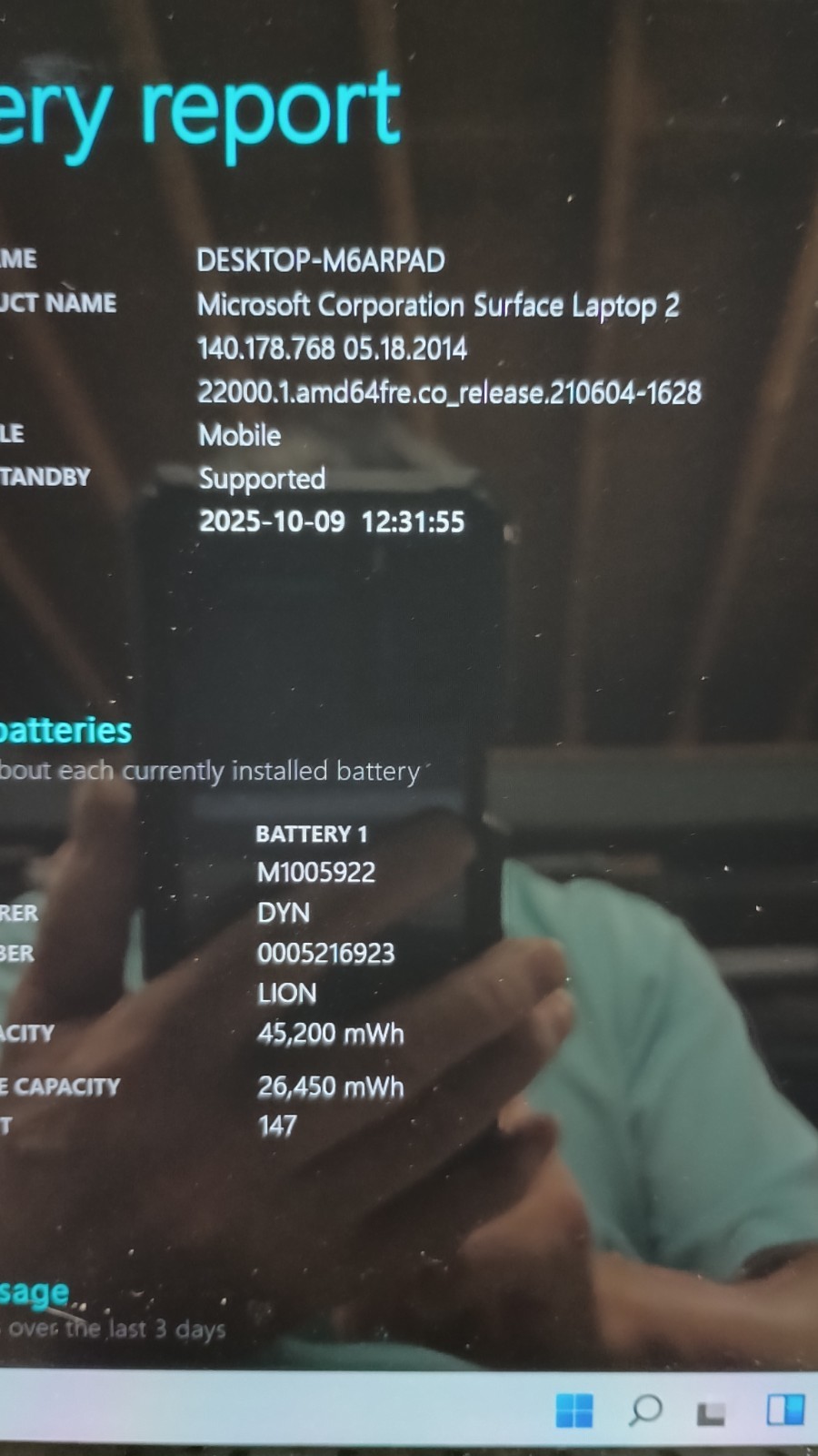 1092 Surface Laptop 2 w/charger.i5-8350U.256GB NVMe.8GB.13.5″2K Touch.W11 Pro