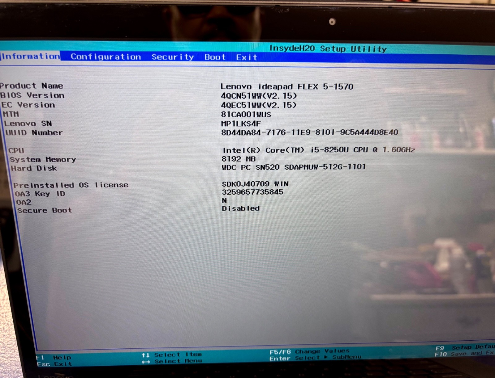 Lenovo IdeaPad FLEX 5-1570 15.6″ Intel i5-8250U@1.60GHz, 8GB-RAM, 512GB-SSD.